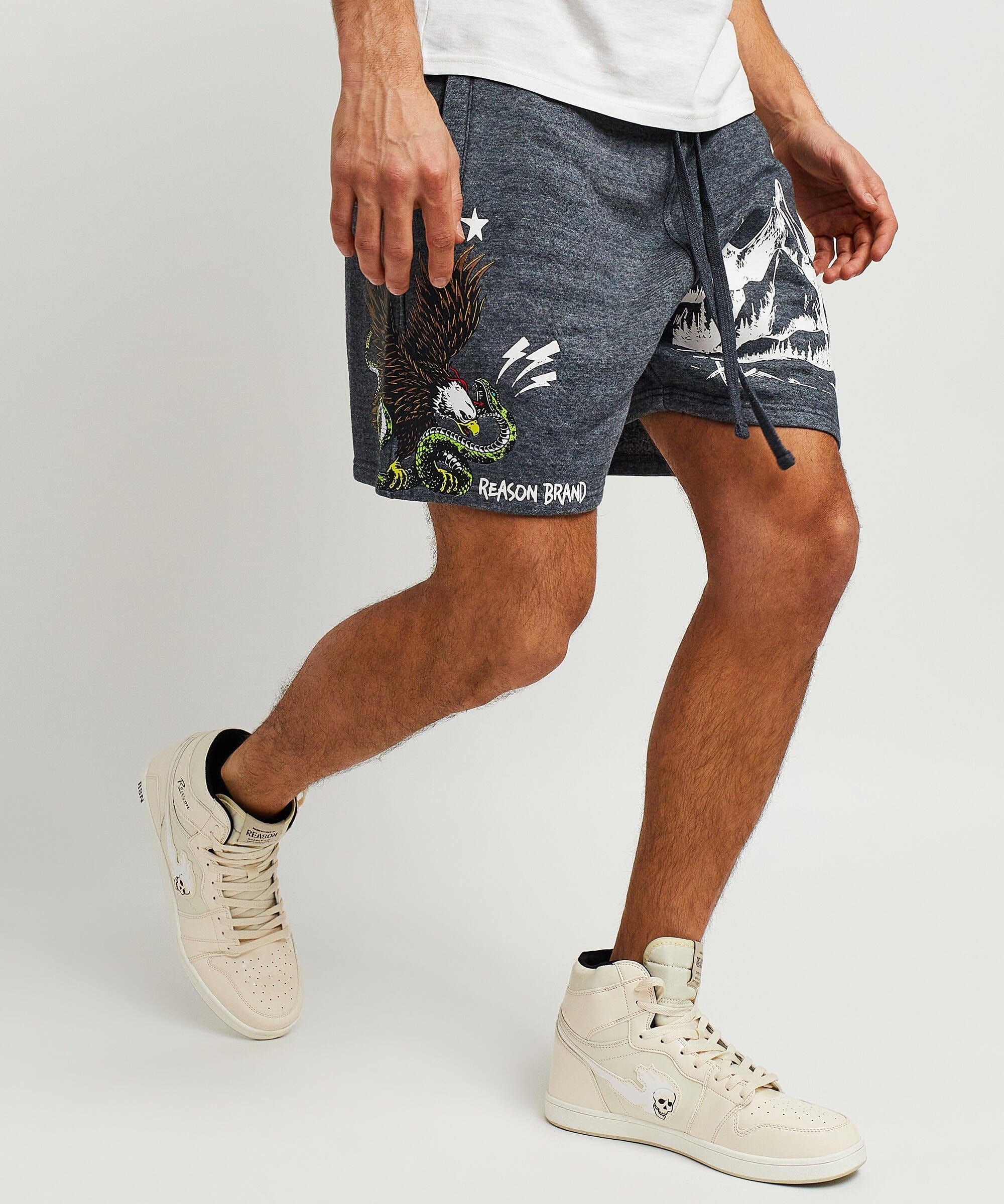 All We Trust Burnout Wash Shorts - Charcoal - Image 3