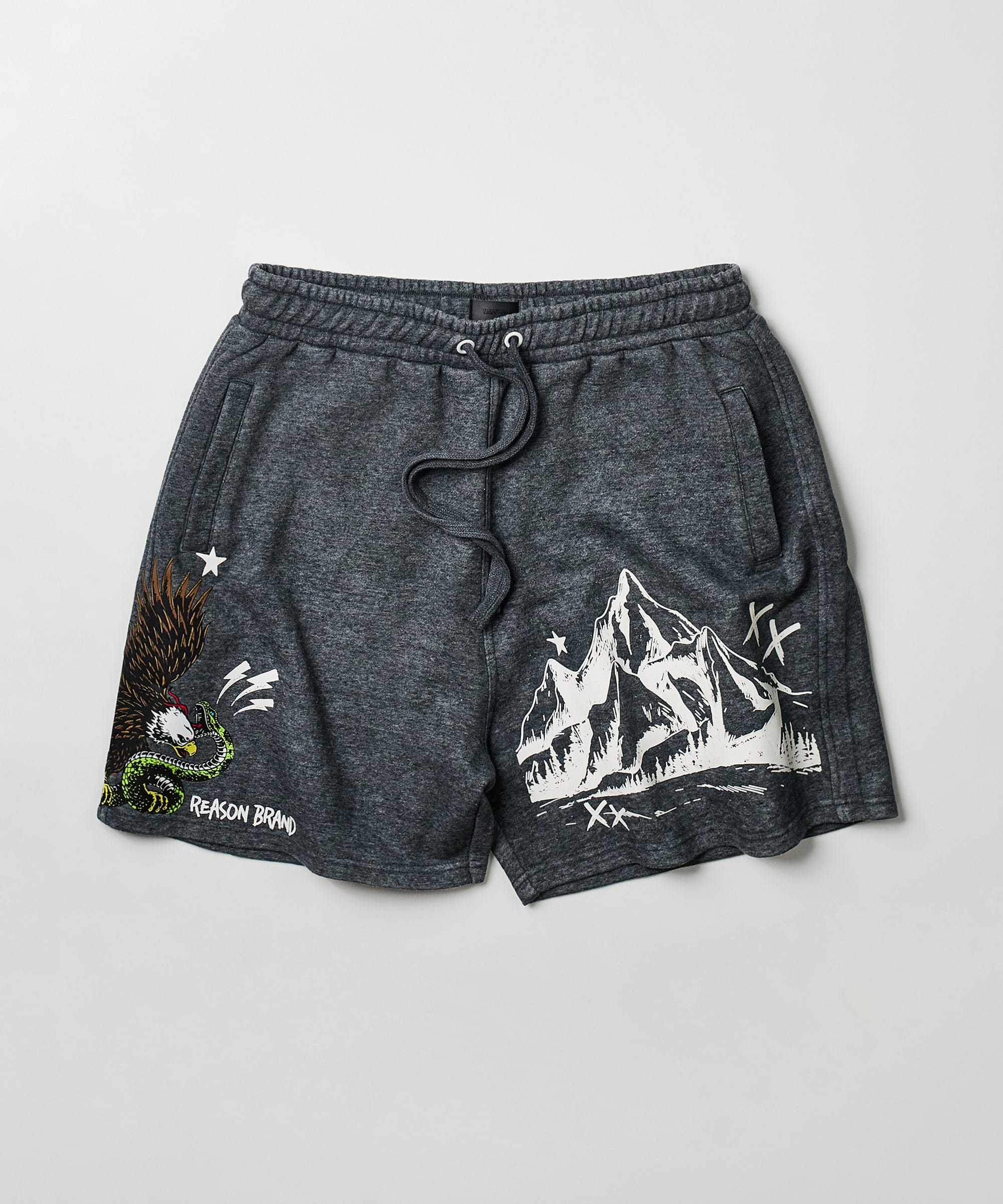 All We Trust Burnout Wash Shorts - Charcoal - Image 4