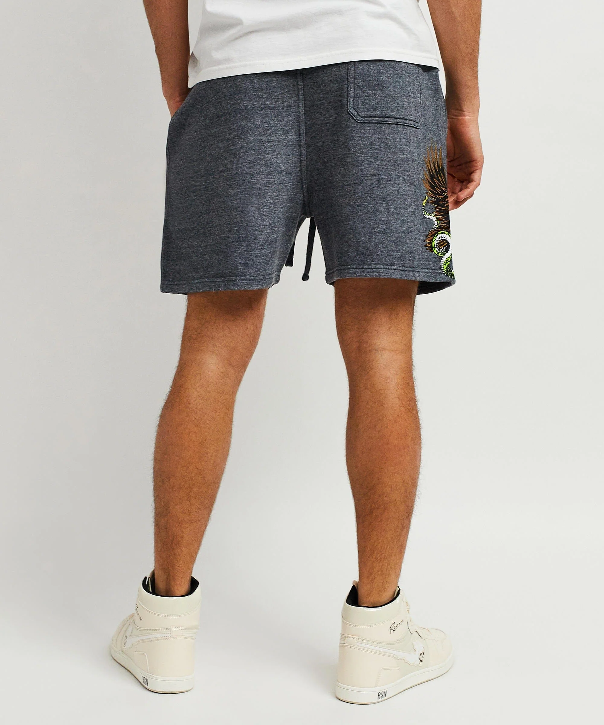 All We Trust Burnout Wash Shorts - Charcoal - Image 6