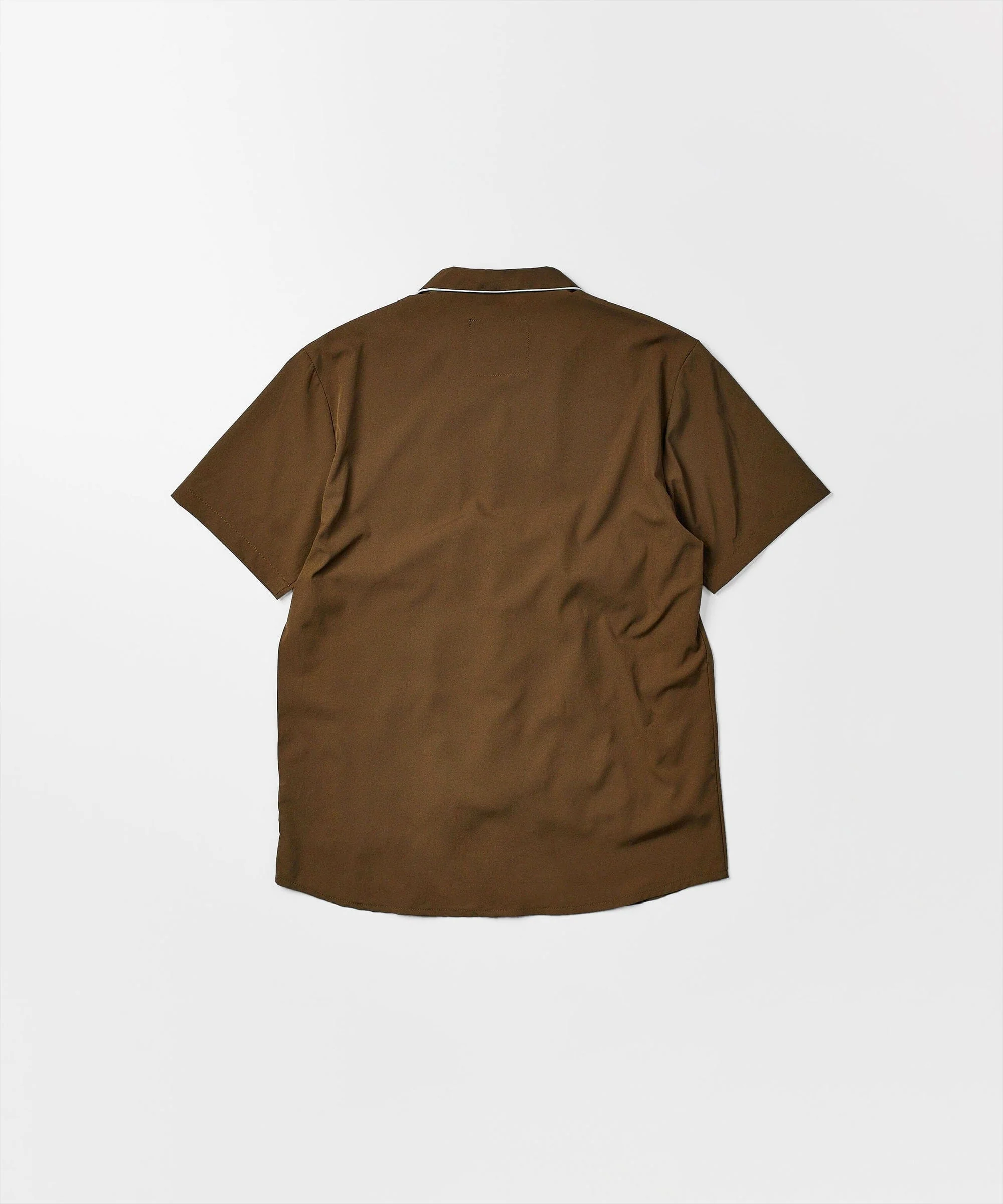 Clubmaster Short Sleeve Embroidered Button Down Shirt - Brown - Image 5