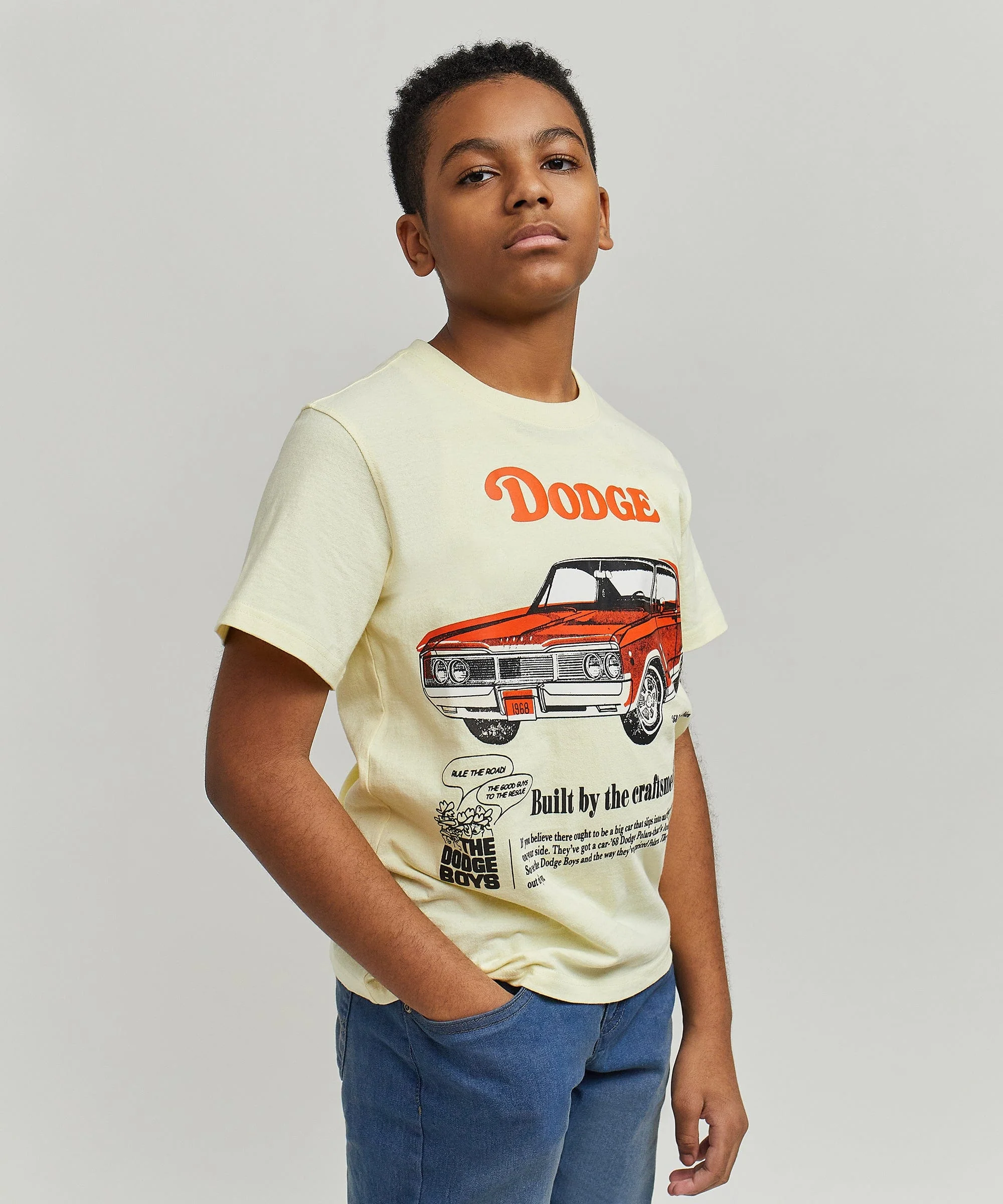 Kids Dodge Boys Short Sleeve Tee - Khaki - Image 10