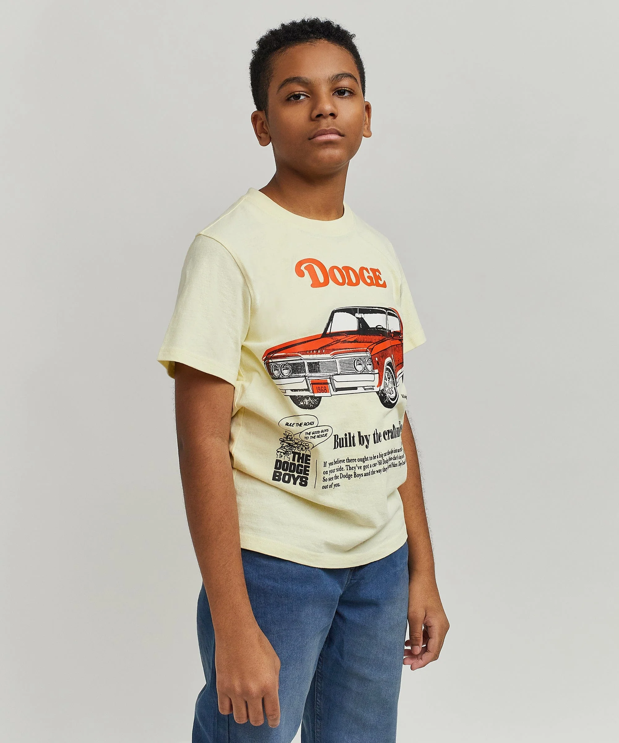 Kids Dodge Boys Short Sleeve Tee - Khaki - Image 4