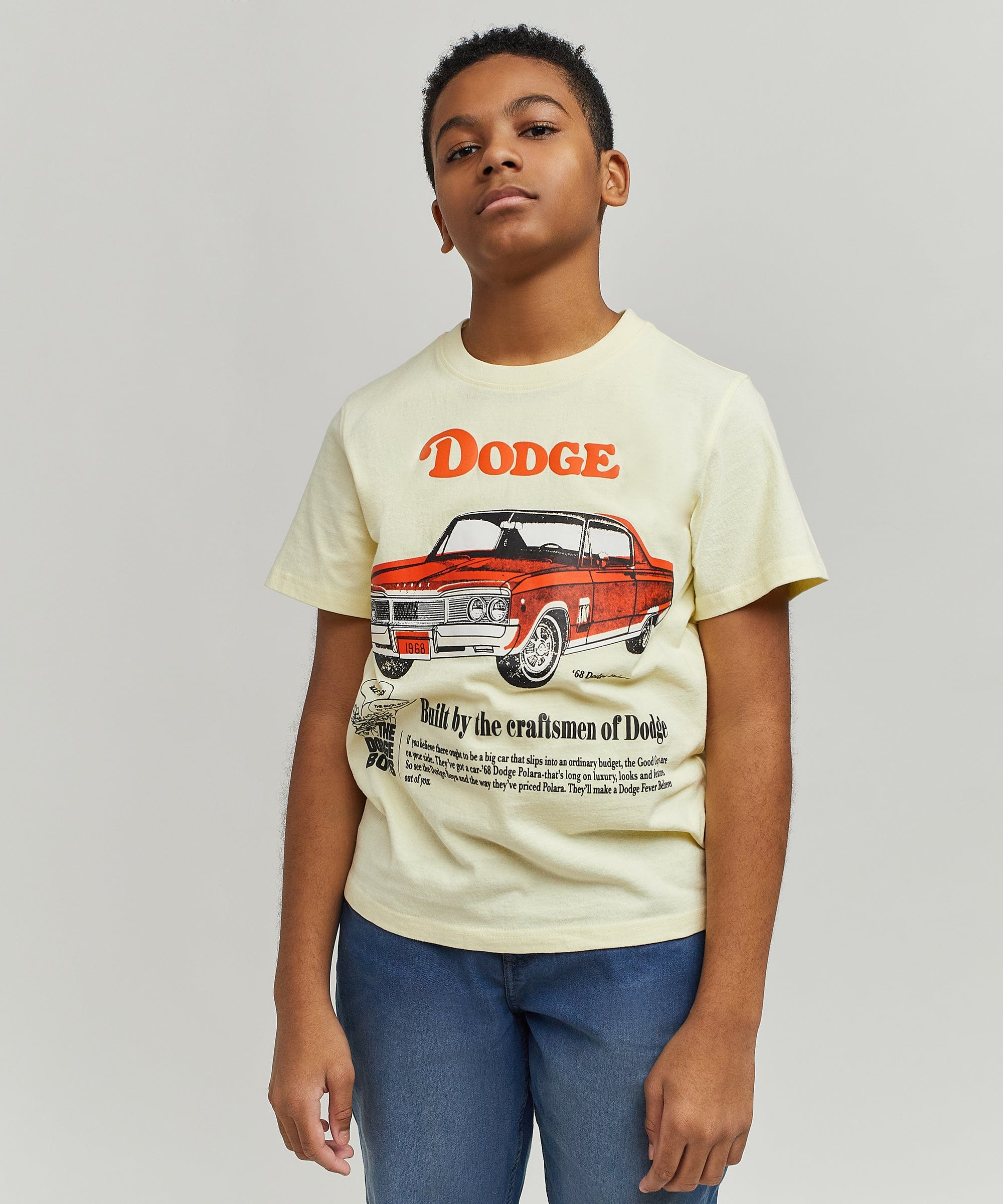 Kids Dodge Boys Short Sleeve Tee - Khaki - Image 6