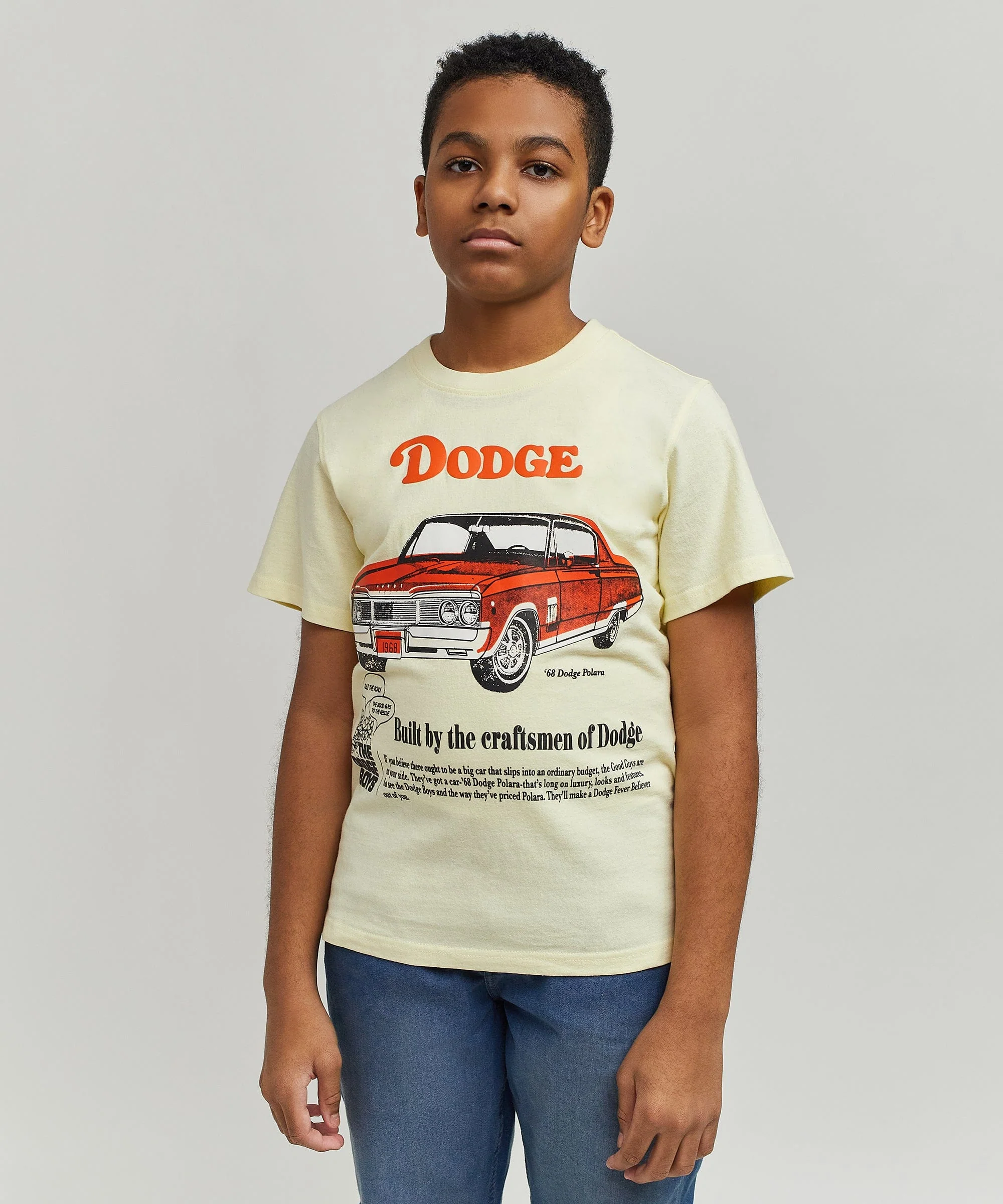 Kids Dodge Boys Short Sleeve Tee - Khaki - Image 7